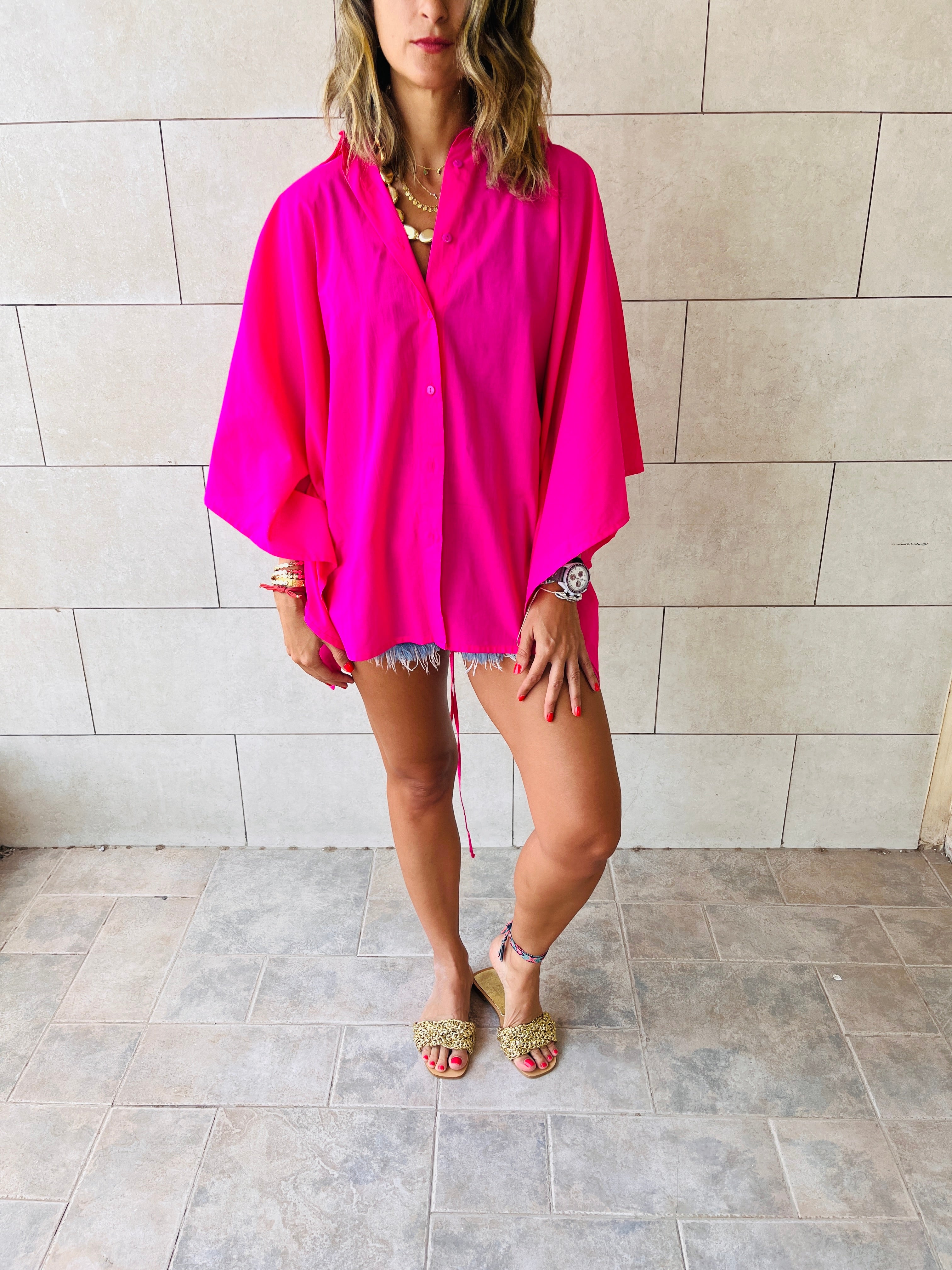 Fuchsia Pull Through Butterfly Shirt