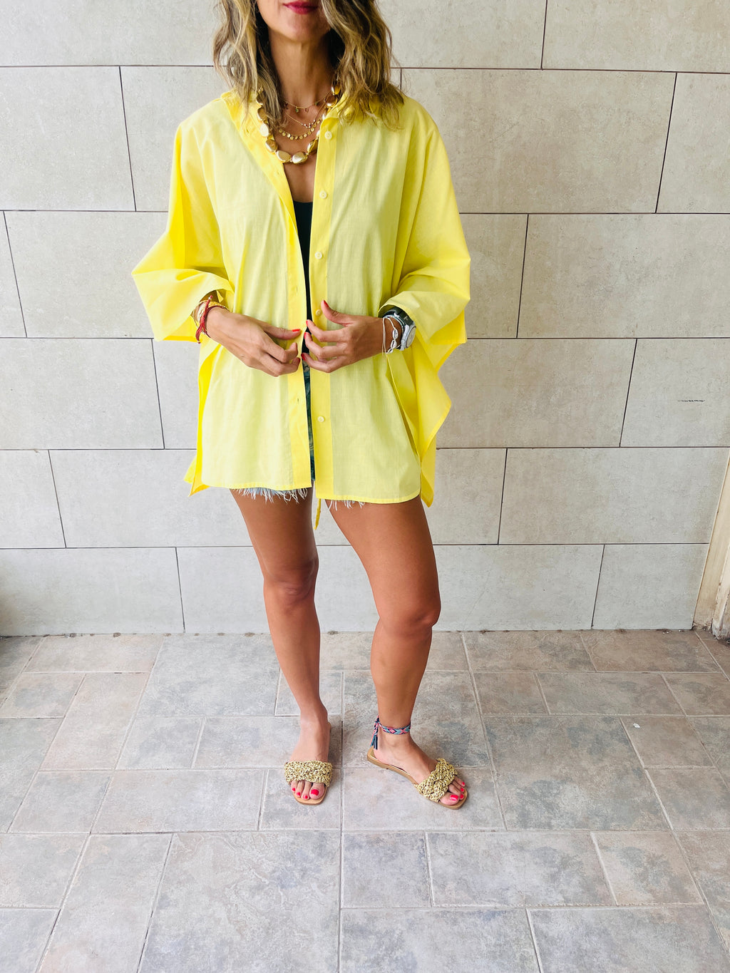 Yellow Pull Through Butterfly Shirt