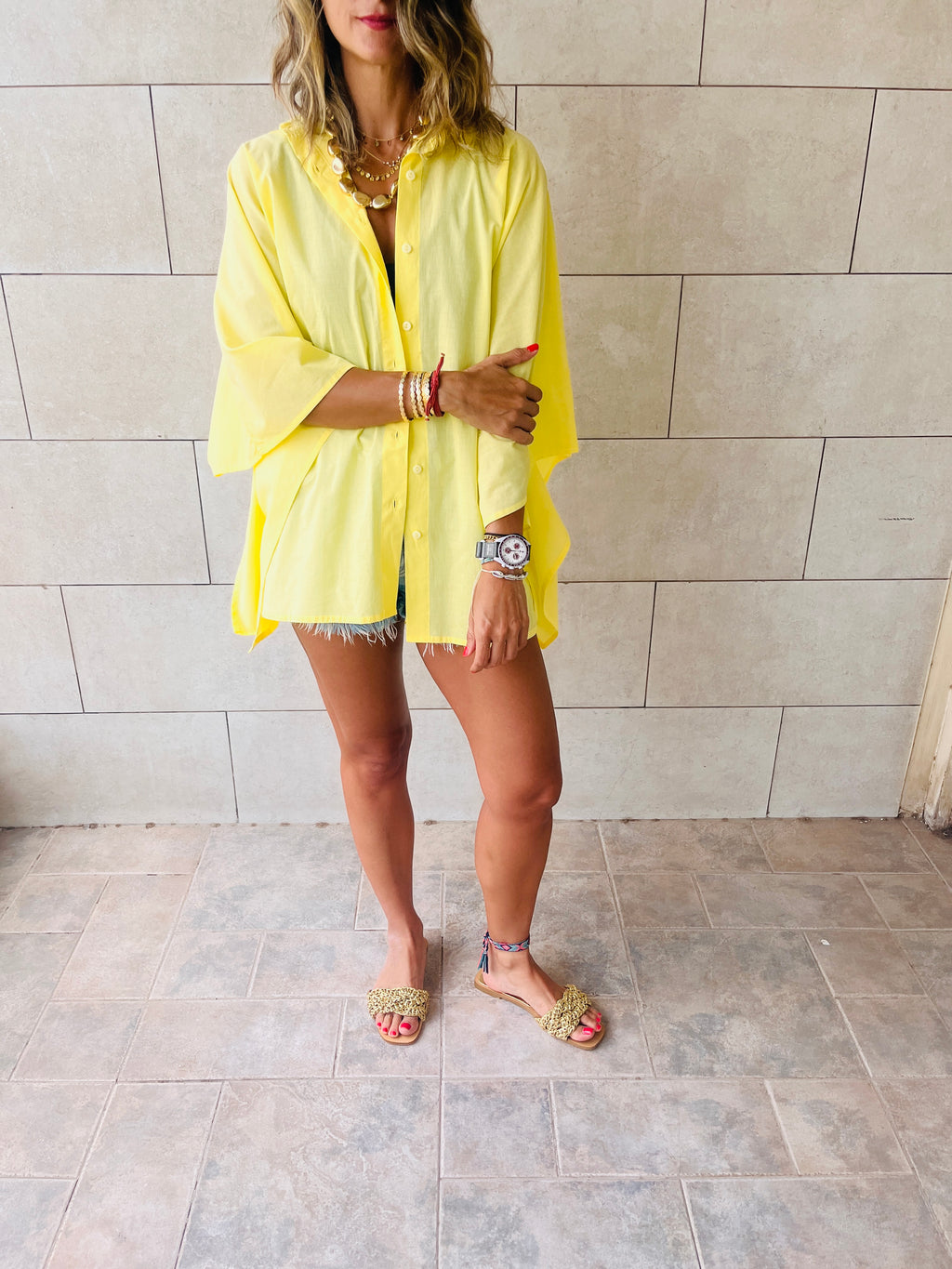 Yellow Pull Through Butterfly Shirt