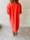 Orange Oversized Beach Shirt