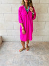 Fuchsia Oversized Beach Shirt