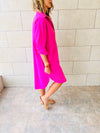 Fuchsia Oversized Beach Shirt