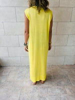 Yellow Sleeveless Cardi Dress