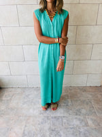 Aqua Sleeveless Cardi Dress