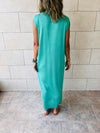 Aqua Sleeveless Cardi Dress