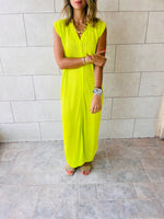 Lime Sleeveless Cardi Dress