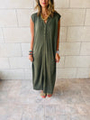 Olive Sleeveless Cardi Dress