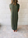 Olive Sleeveless Cardi Dress