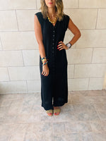 Black Sleeveless Cardi Dress