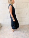 Black Sleeveless Cardi Dress