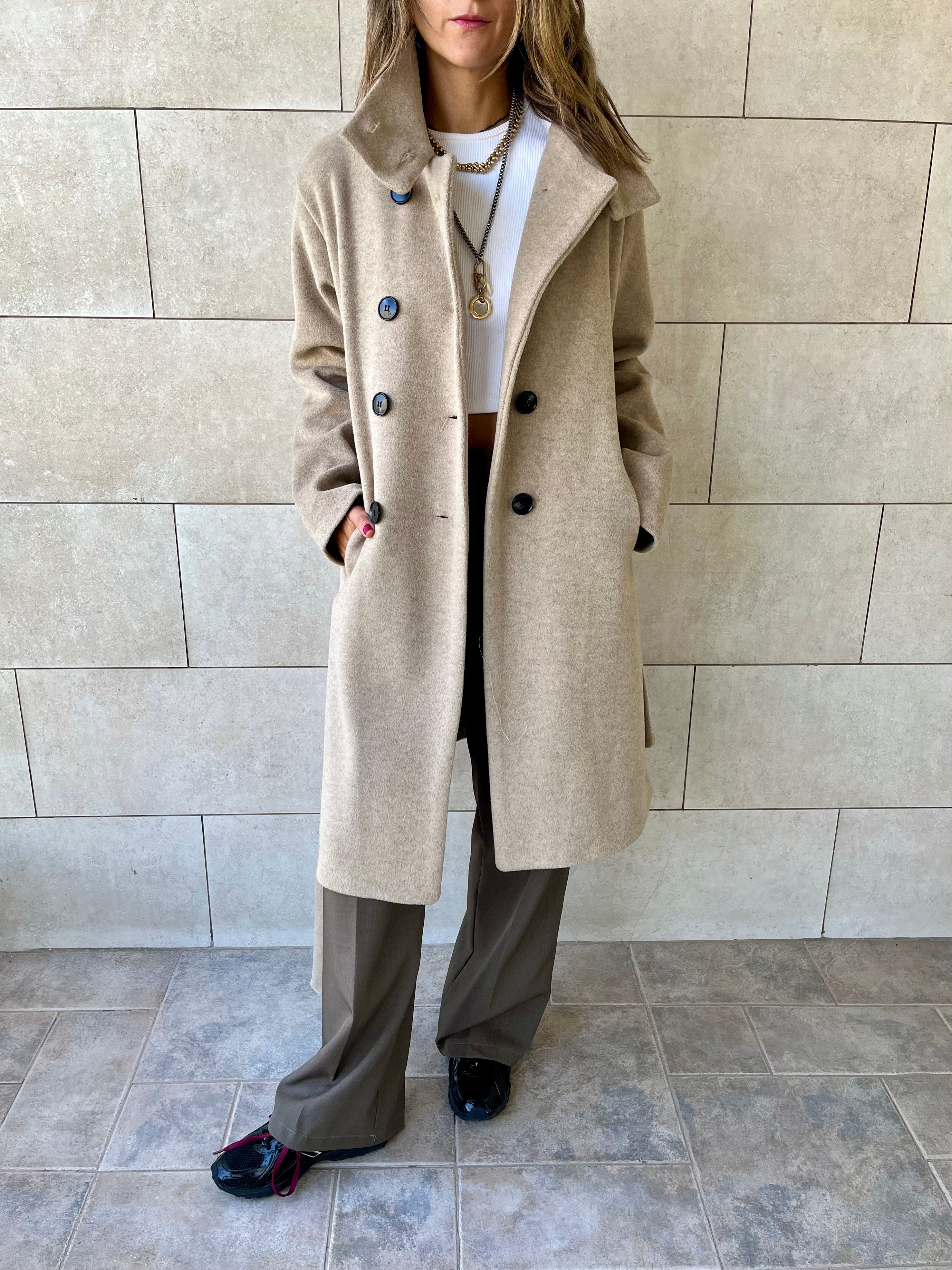 Beige Belted Coat