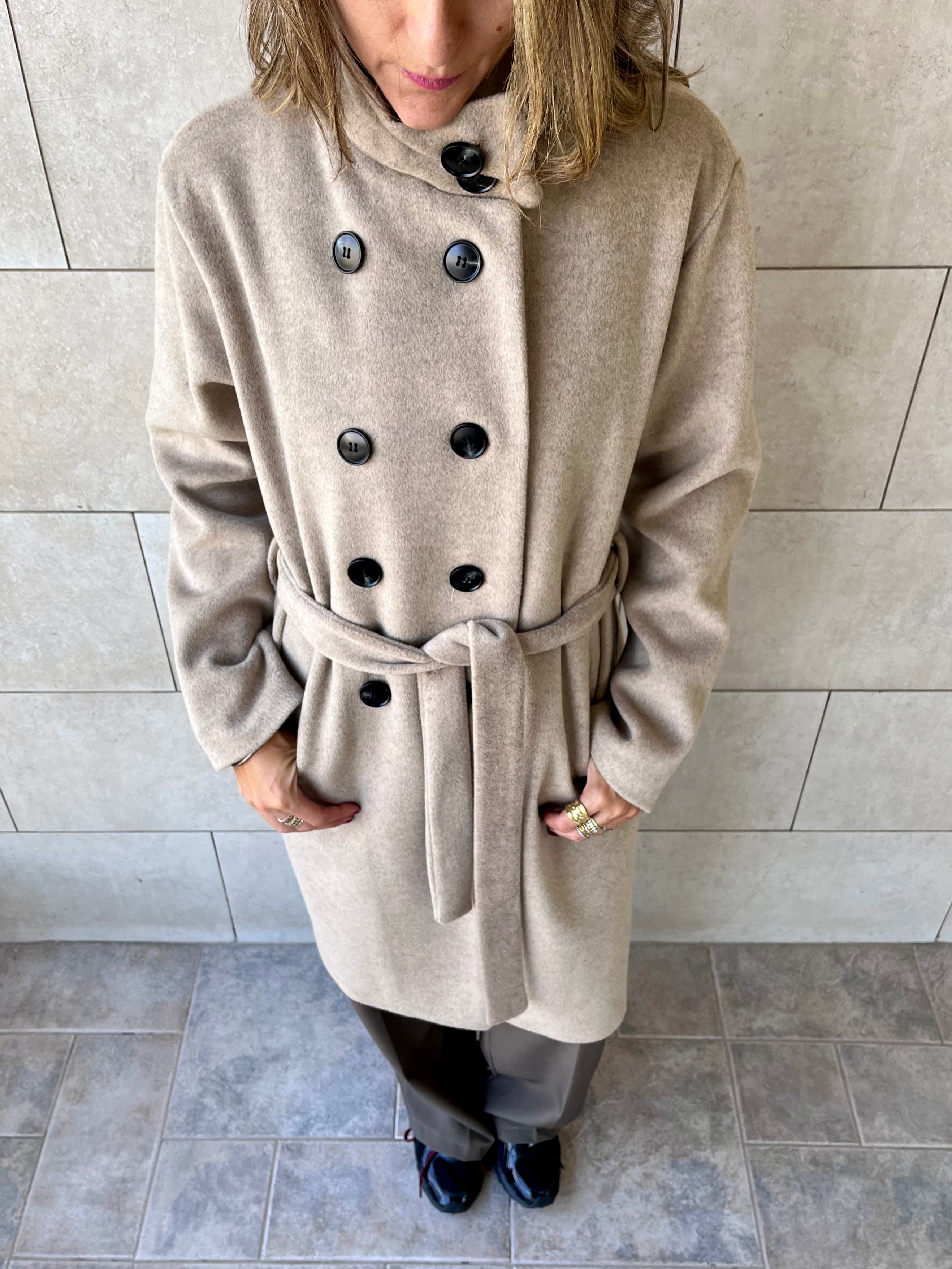 Beige Belted Coat