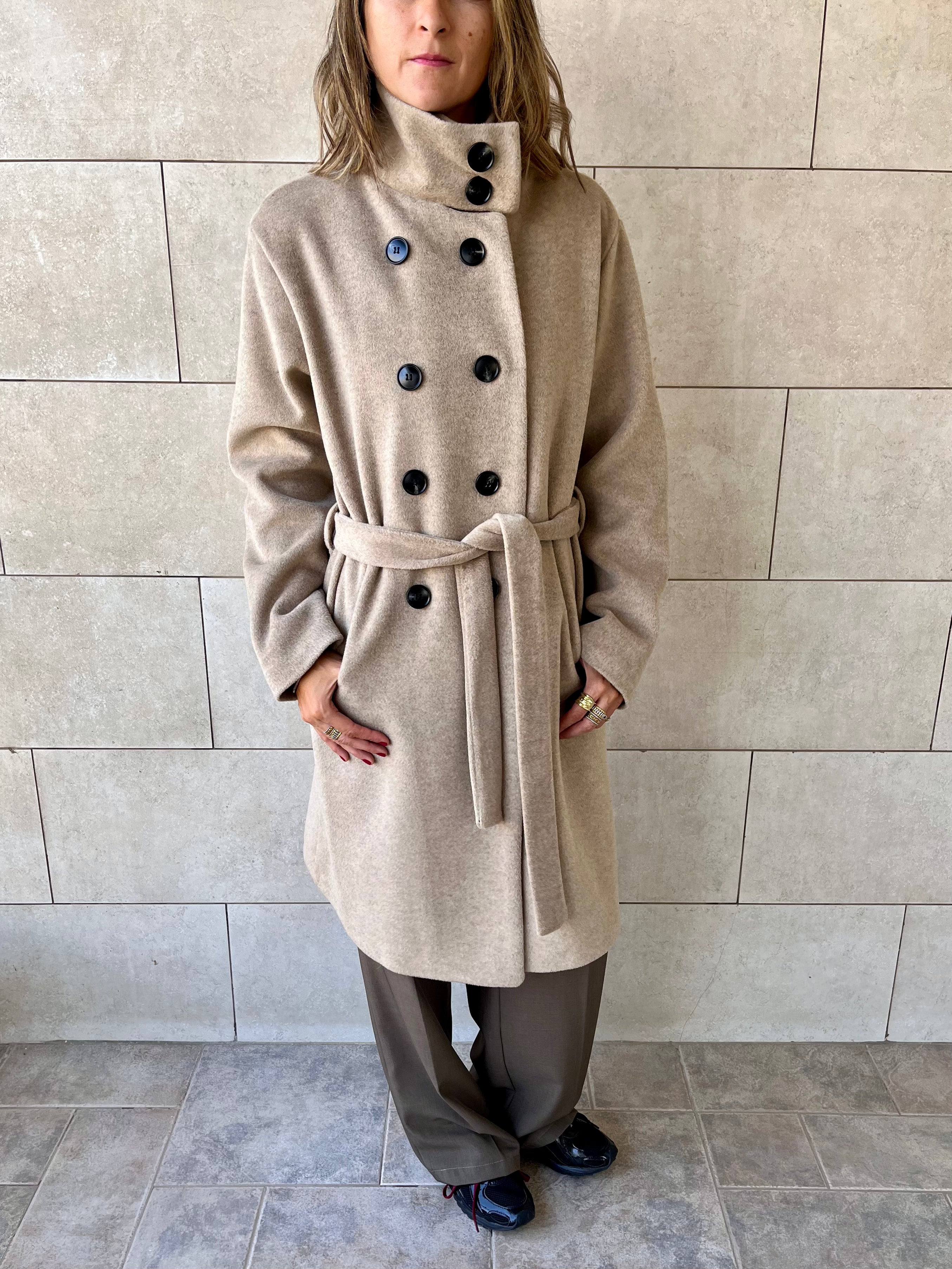 Beige Belted Coat