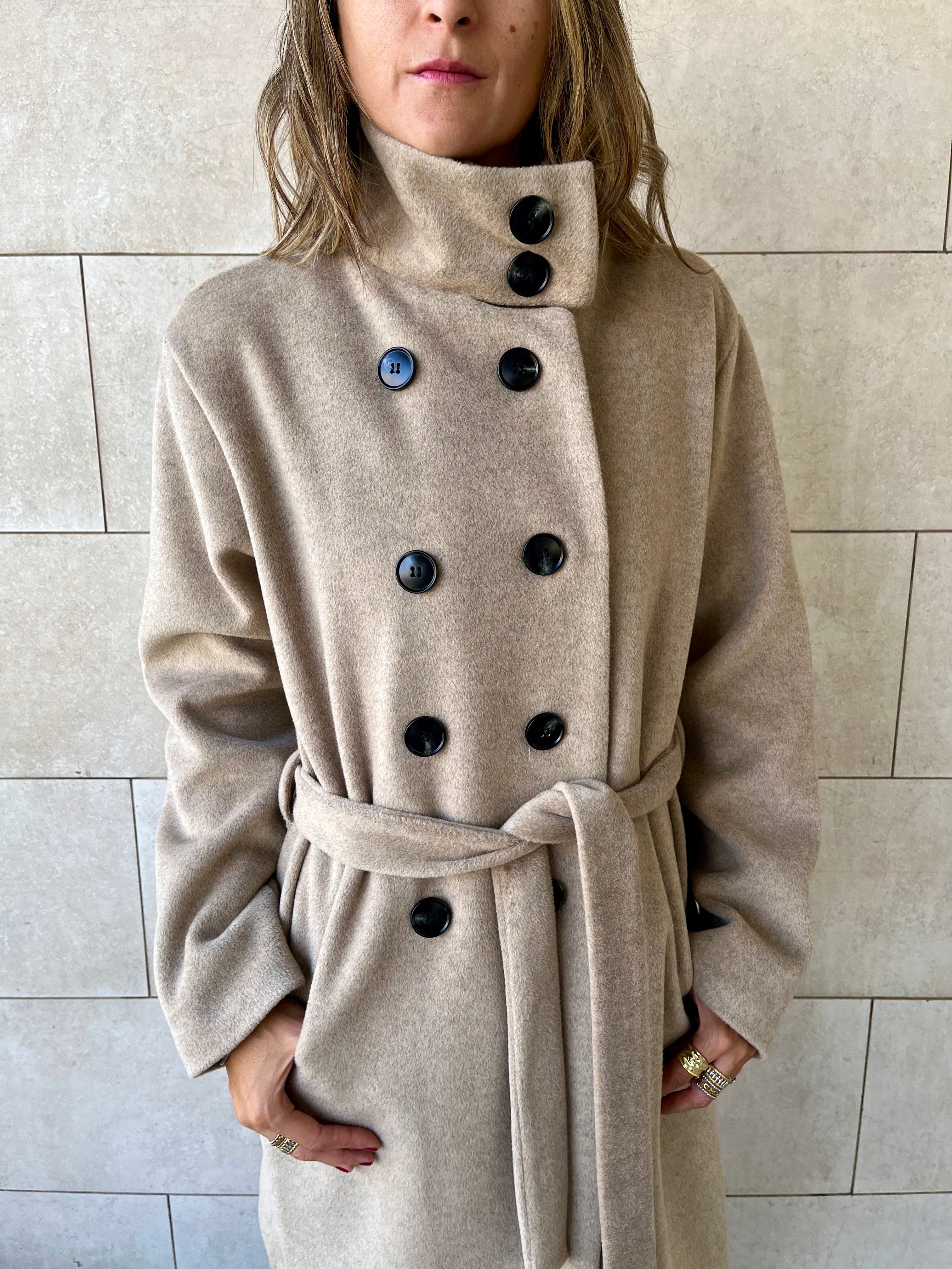 Beige Belted Coat