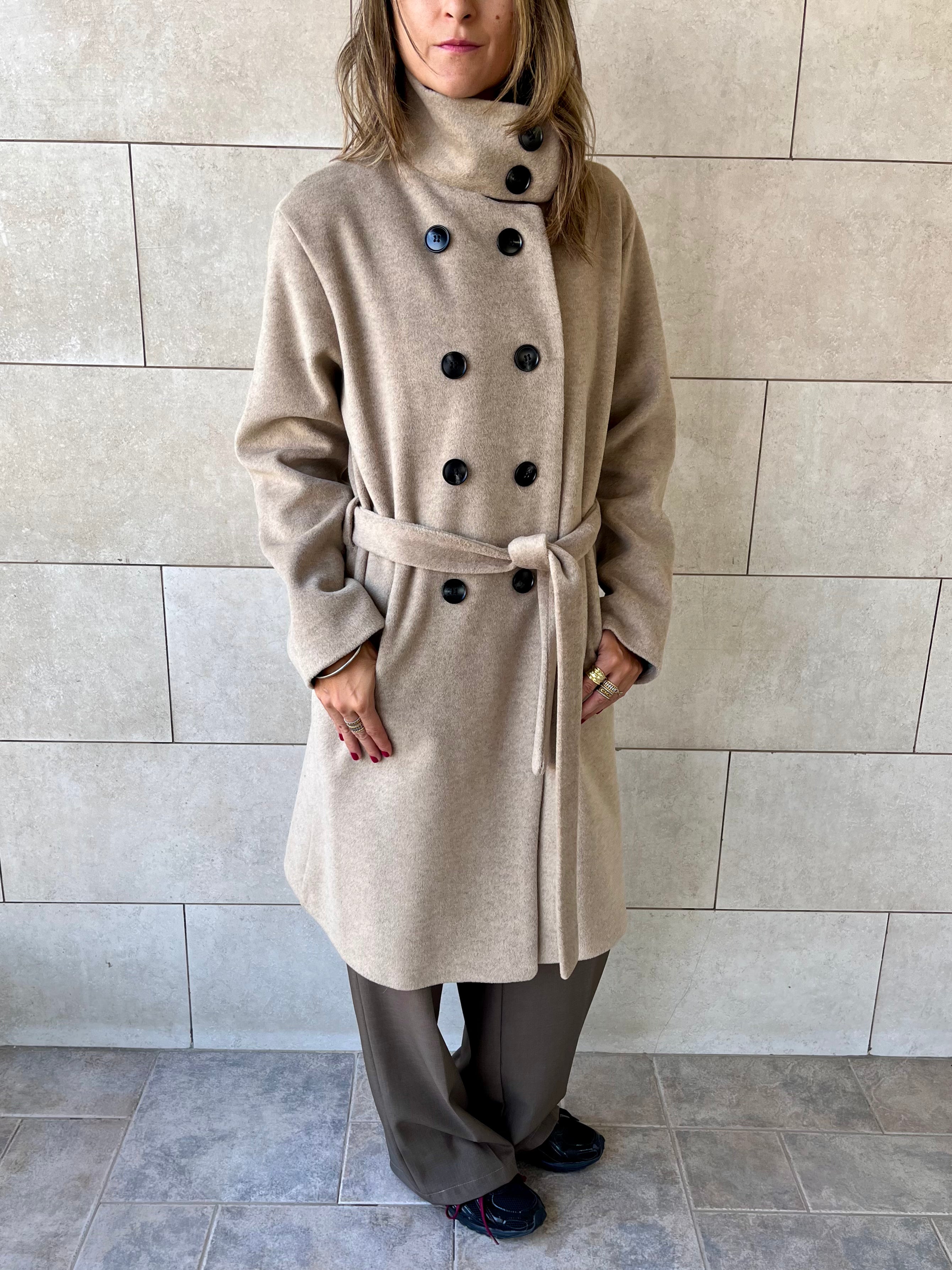 Beige Belted Coat