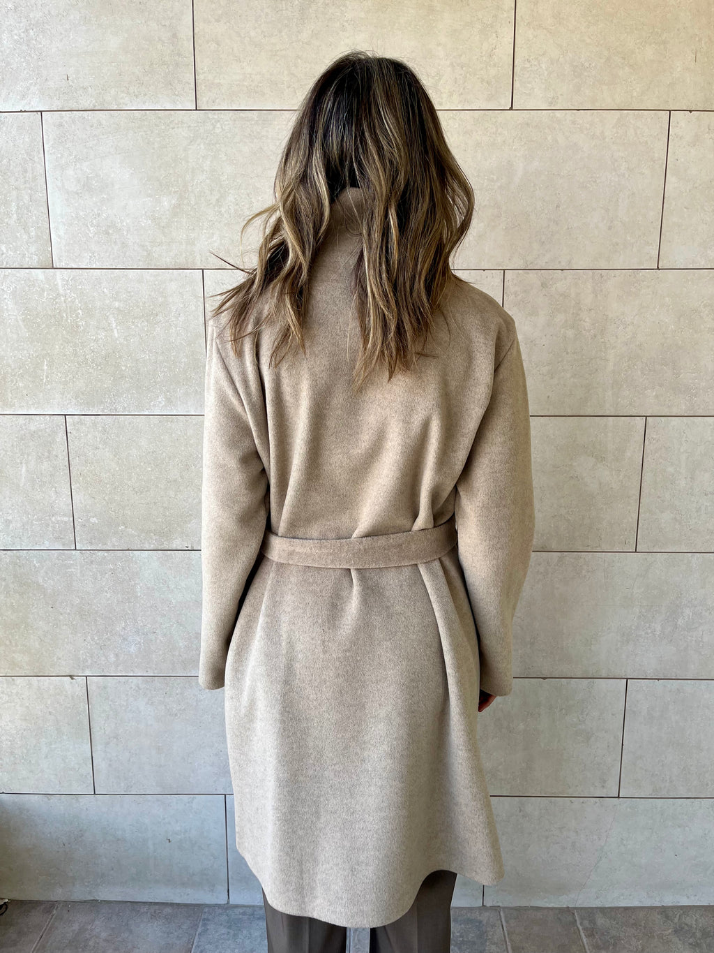 Beige Belted Coat