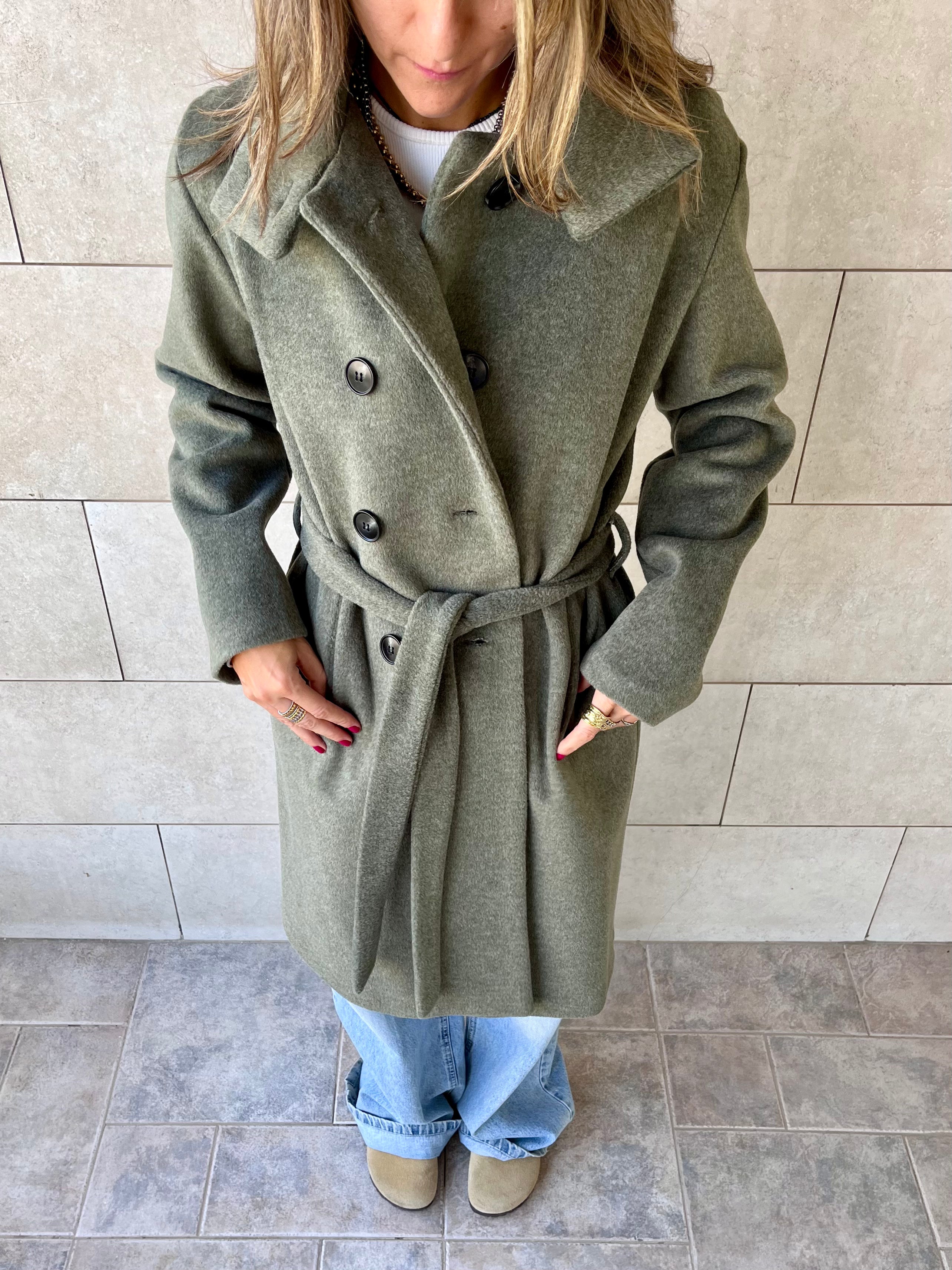 Olive Belted Coat