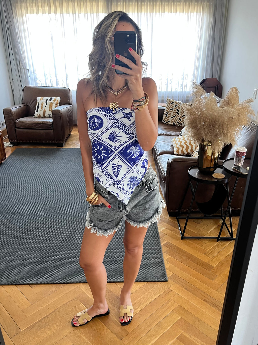 Blues Printed Bandeau