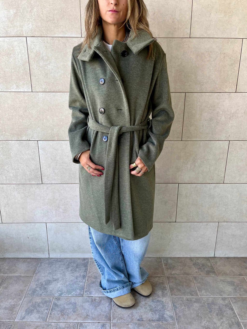 Olive Belted Coat