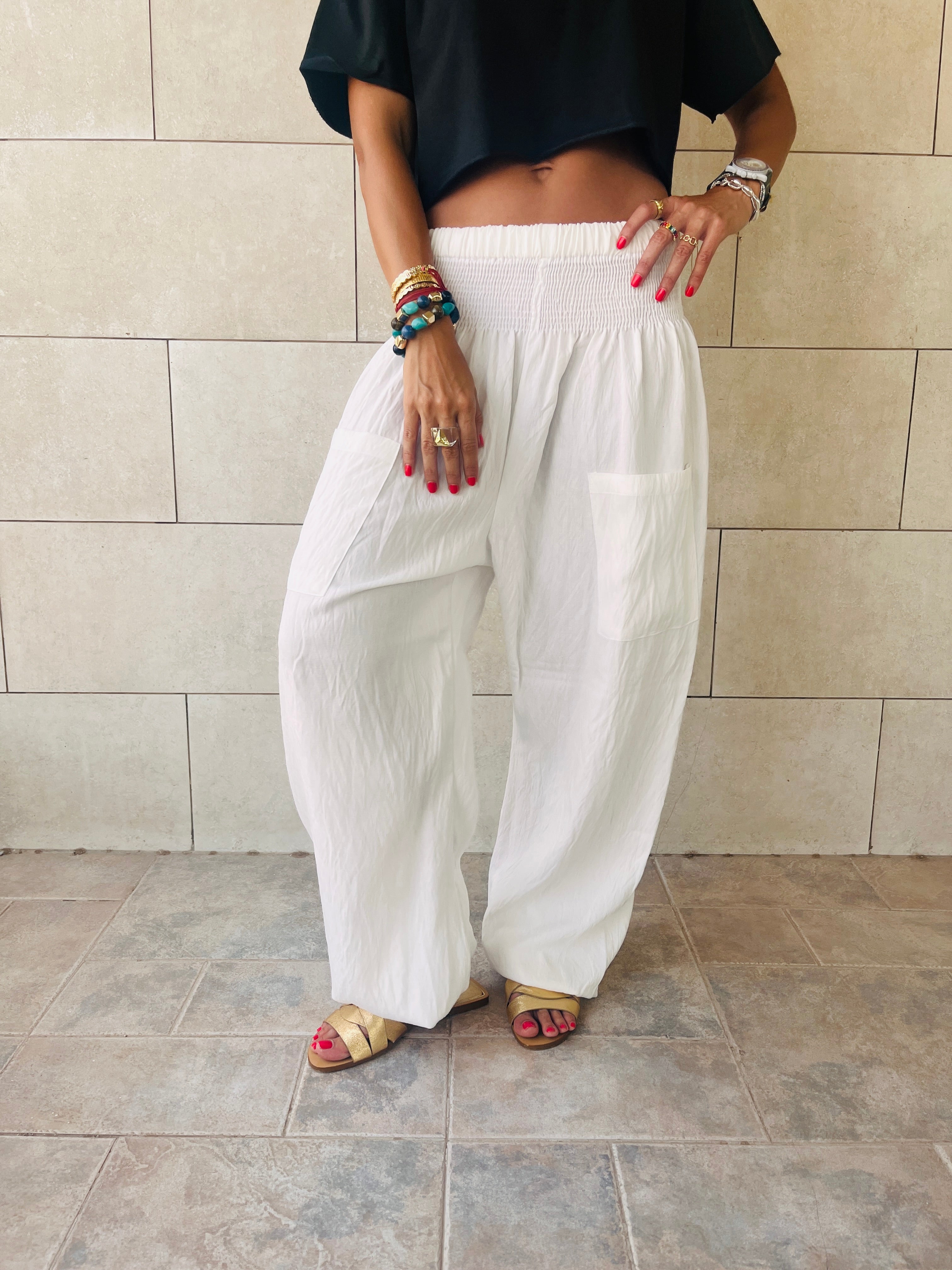 White Bohos Pants