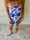Blues Printed Bandeau