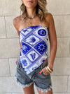 Blues Printed Bandeau