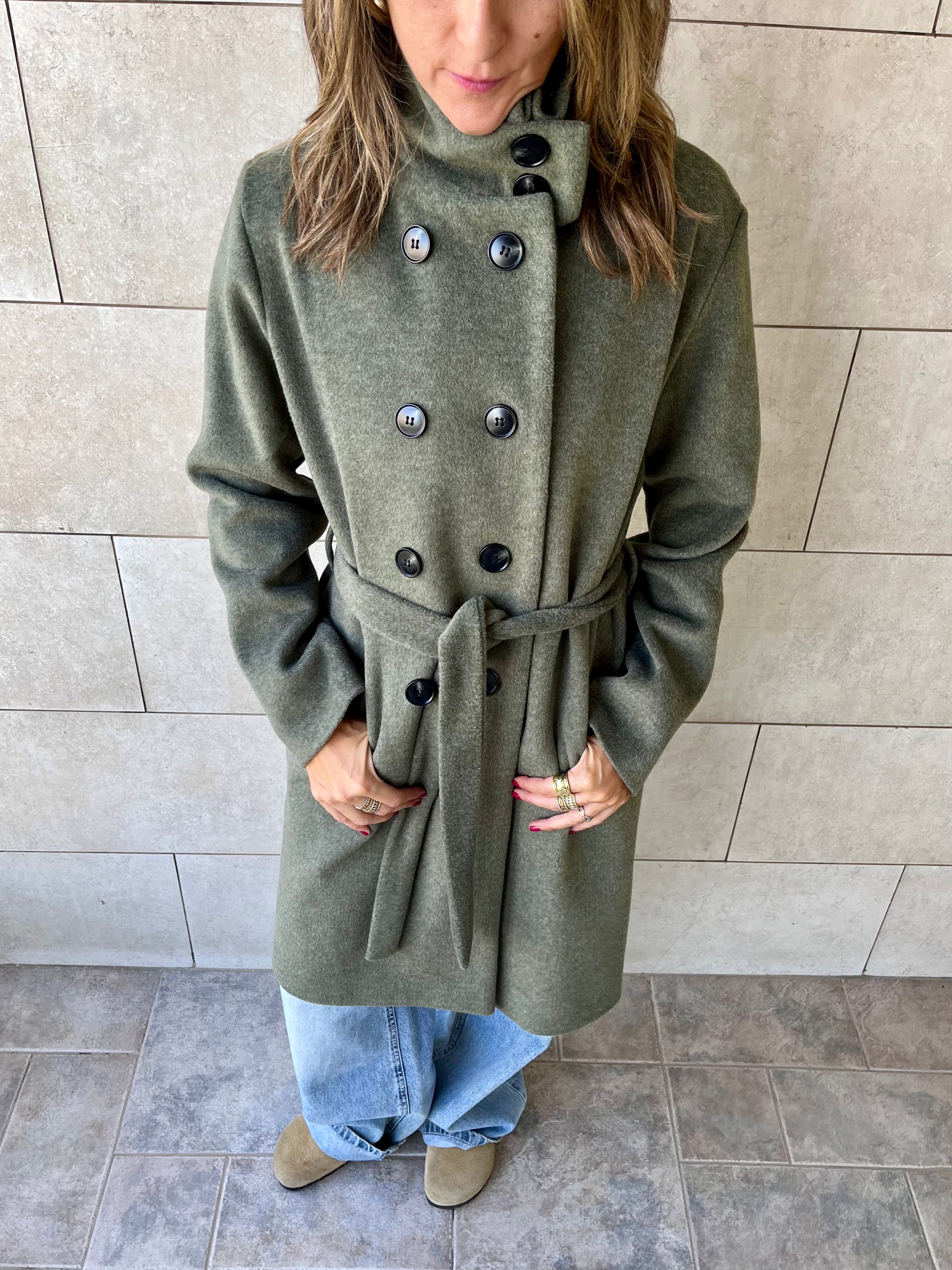 Olive Belted Coat