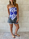 Blues Printed Bandeau