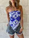 Blues Printed Bandeau