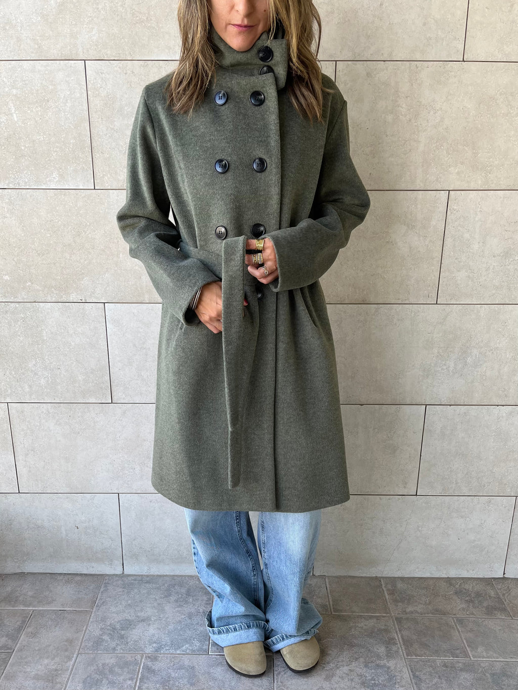 Olive Belted Coat