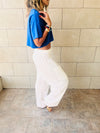 Blue & White Baggy Cropped Set