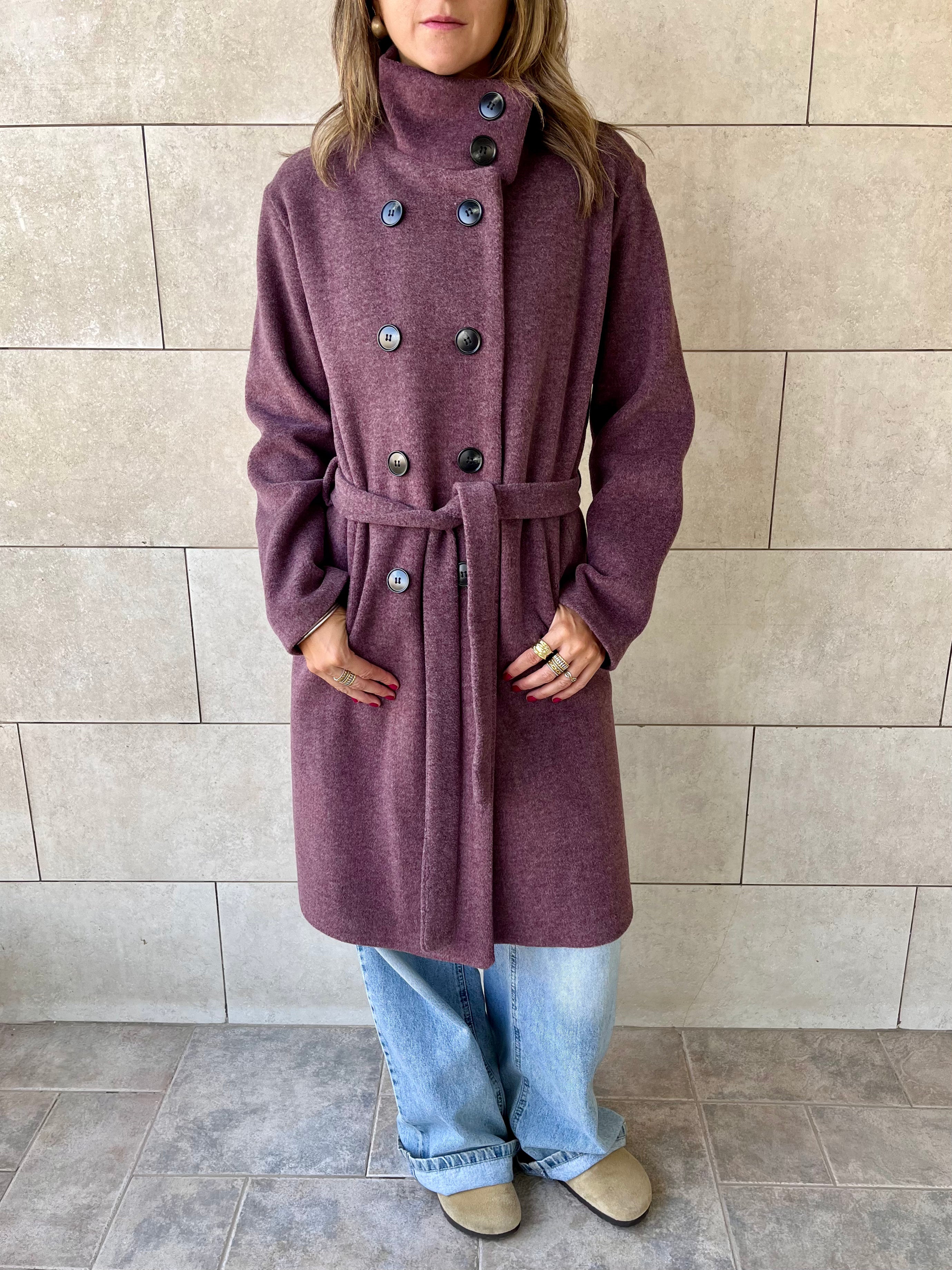 Plum Belted Coat