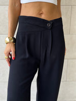 Black Criss cross Soft Suit Pants
