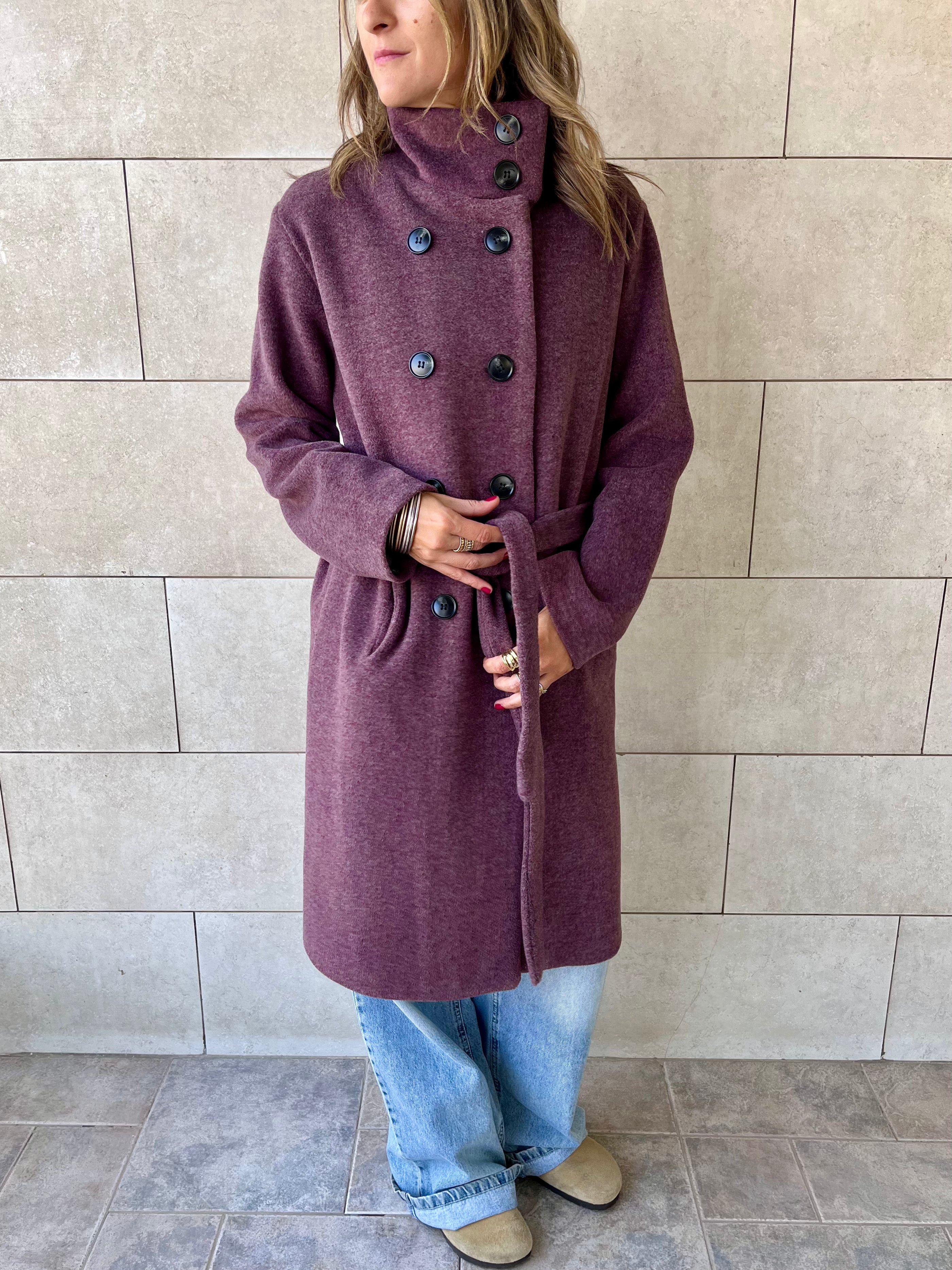 Plum Belted Coat
