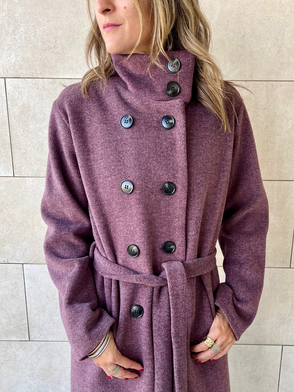 Plum Belted Coat