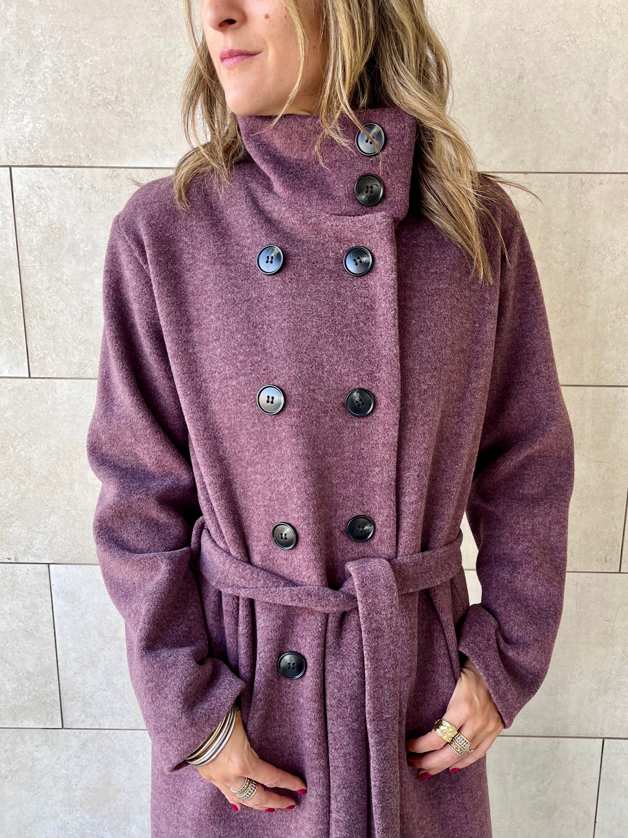 Plum Belted Coat