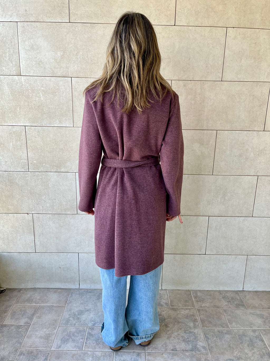 Plum Belted Coat