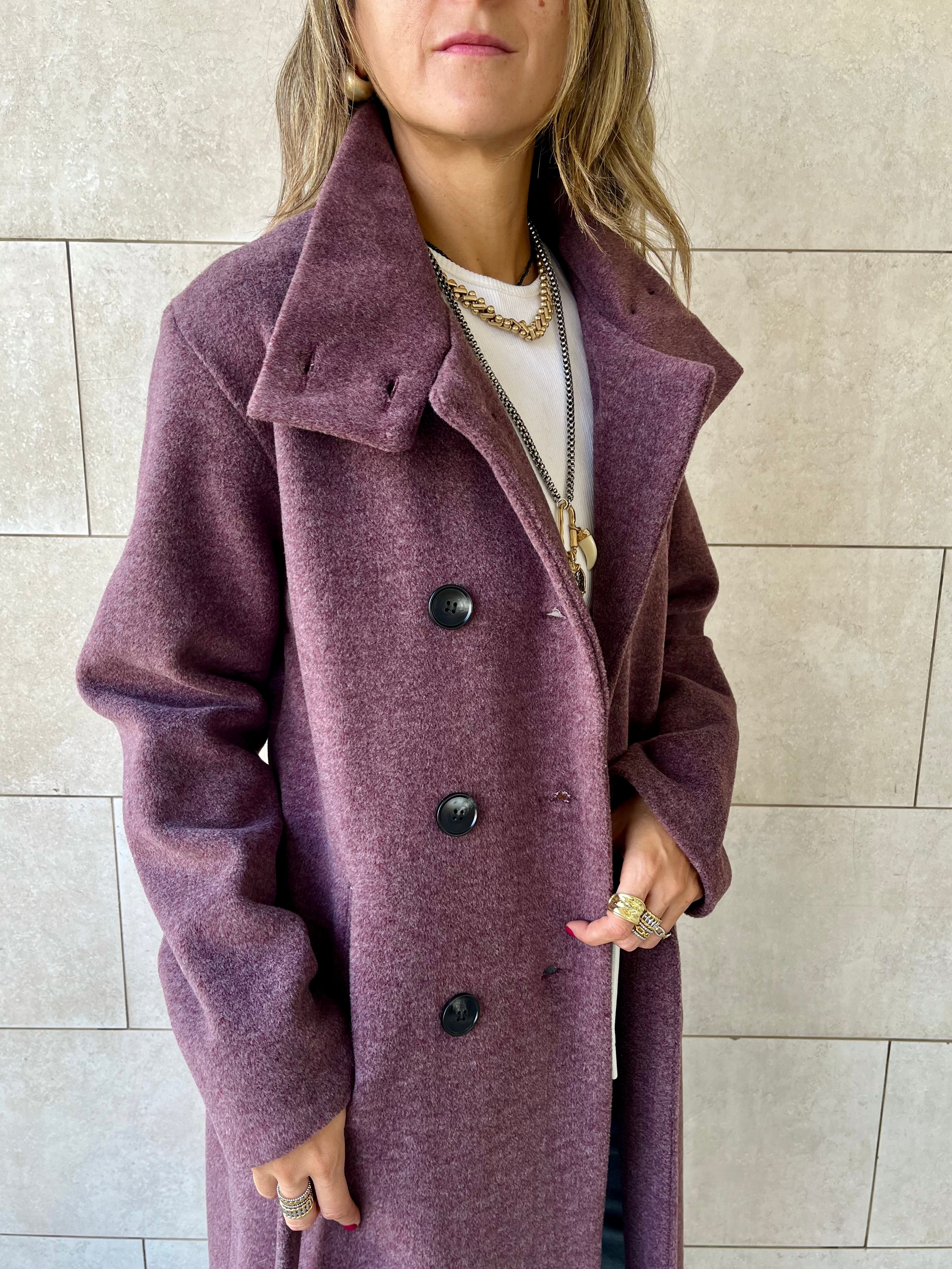Plum Belted Coat