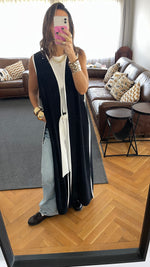 Black Longline Tie Vest