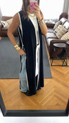 Black Longline Tie Vest