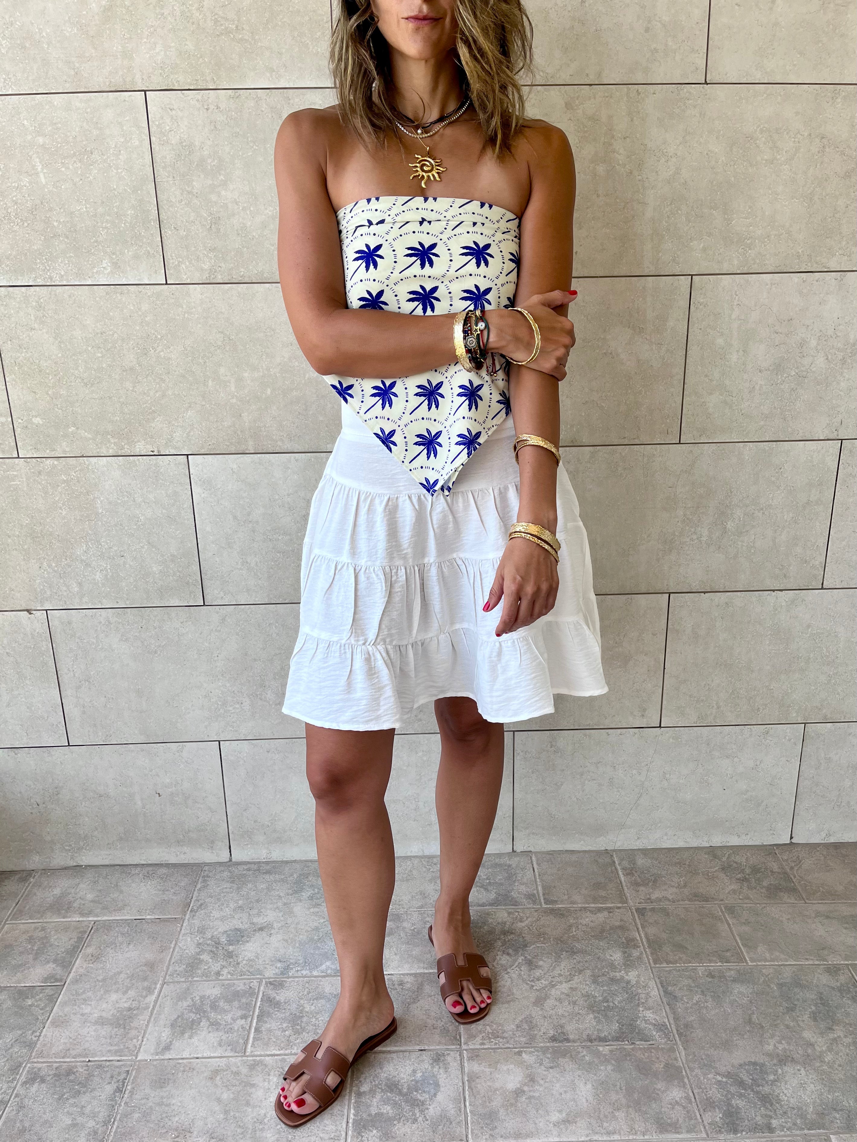 Blue Palms Printed Bandeau