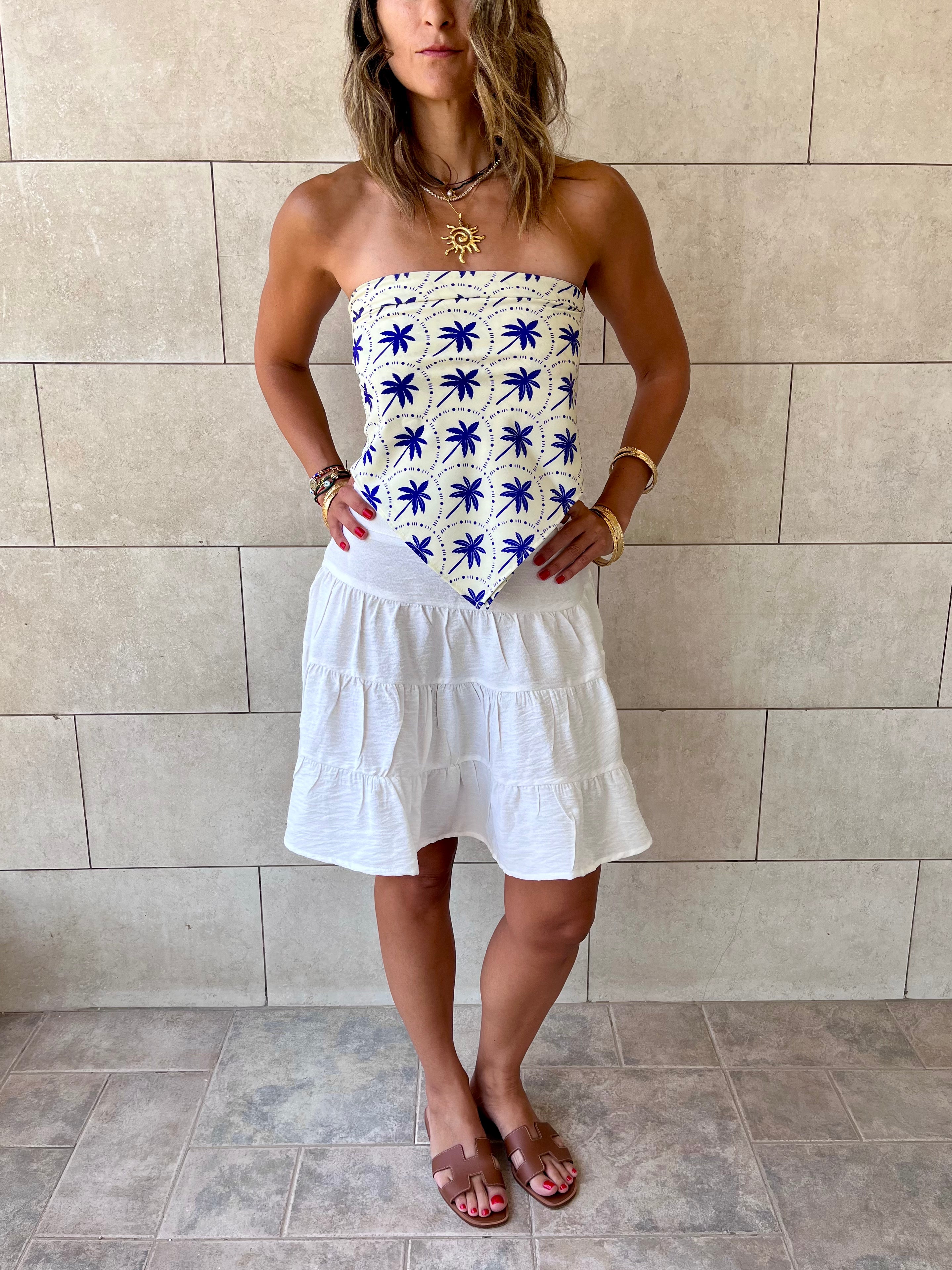 Blue Palms Printed Bandeau