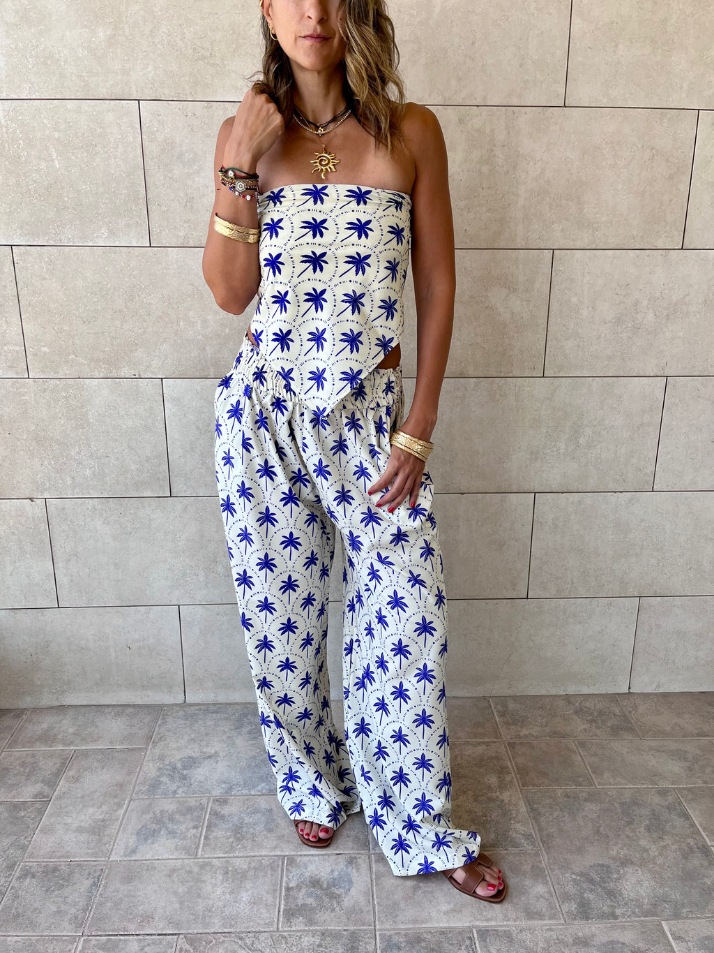 Blue Palms Printed Pants
