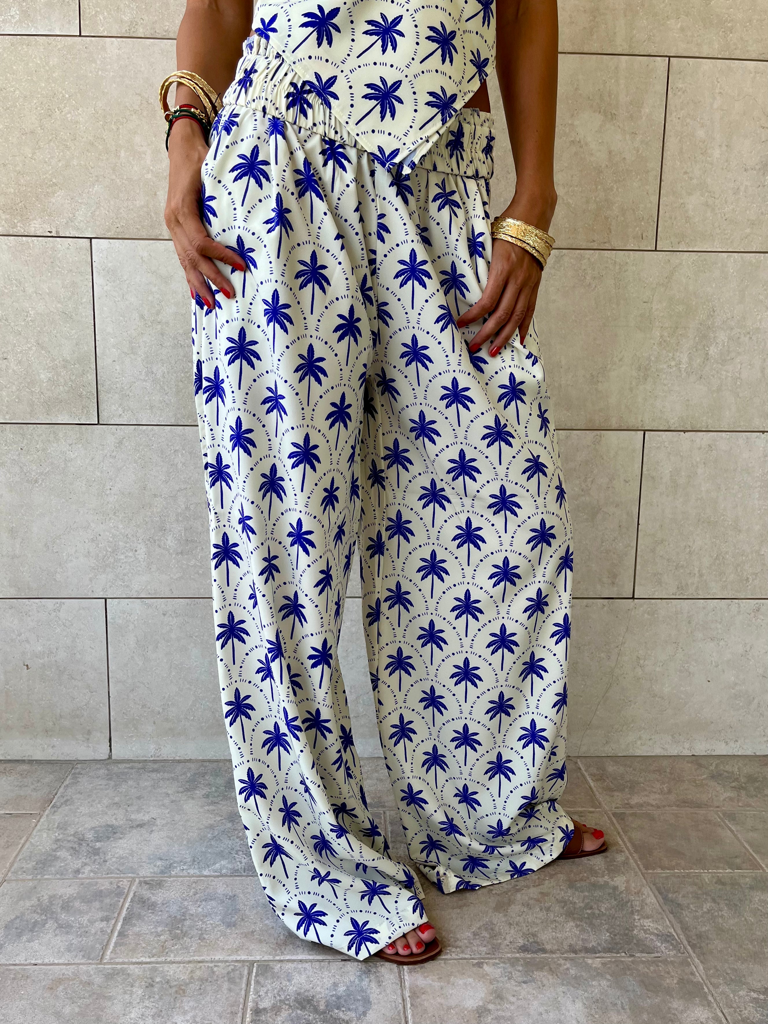 Blue Palms Printed Pants