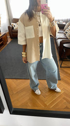Beige Two-Tone Shirt