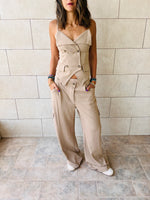 Beige She’s Tailored Vest Set