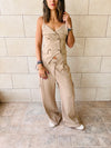 Beige She’s Tailored Vest Set