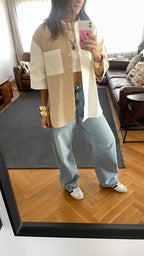 Beige Two-Tone Shirt