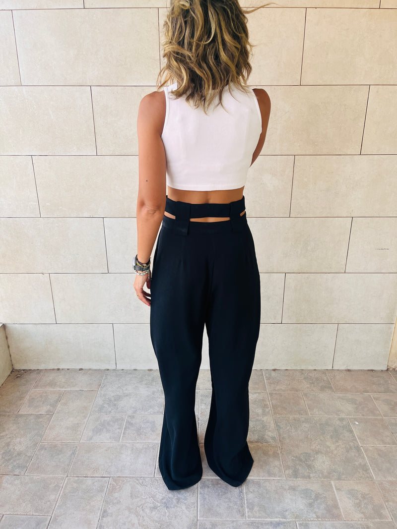 Black High Low Waisted Pants