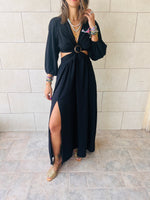 Black Summer Skies Backless Dress